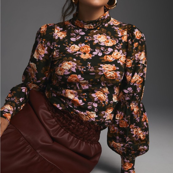 NWT Anthropologie Tiered Sleeve Top - Picture 1 of 7